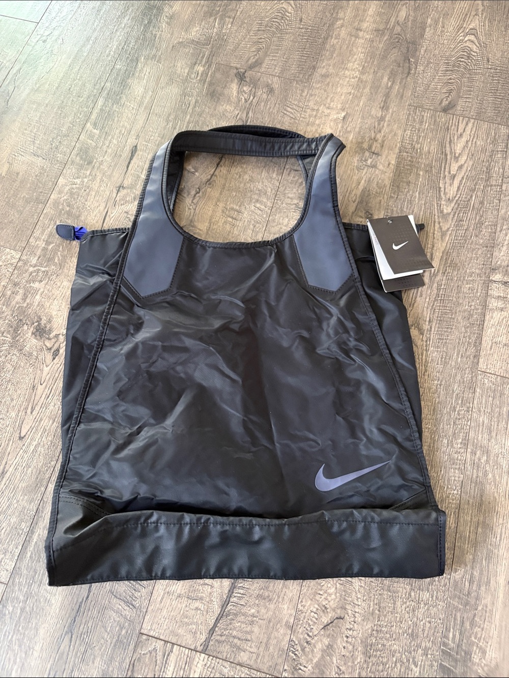 Nike Black Zip Tote Bag with Slate Swoosh 26 L NWT